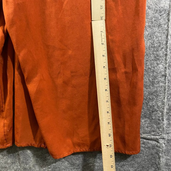 Lulus Jumpsuit Small Rust Orange Elisa Midi Wide Leg Cropped Sleeveless Satin - Picture 7 of 12